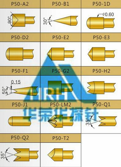 p50測(cè)試探針頭型、50min測(cè)試探針頭型、測(cè)試探針規(guī)格